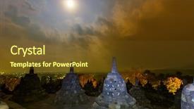  Presentation with borobudur temple - Theme featuring borobudur buddist temple in island background and a  colored foreground
