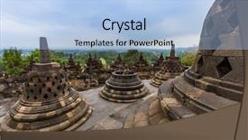  Presentation with java island - Beautiful slides featuring borobudur buddist temple in island backdrop and a light blue colored foreground