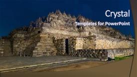  Presentation with java island - Slides having borobudur buddist temple in island background and a navy blue colored foreground