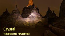  Presentation with borobudur temple - Audience pleasing PPT layouts consisting of borobudur buddist temple in island backdrop and a wine colored foreground