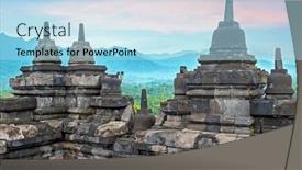  Presentation with borobudur temple - Slide deck consisting of borobudur-buddist-temple-in-yogyakarta and a light blue colored foreground