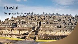  Presentation with mandala - PPT theme having borobudur mandala temple near yogyakarta background and a light blue colored foreground