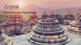  Presentation with borobudur temple - Cool new theme with borobudur temple at sunrise java backdrop and a coral colored foreground