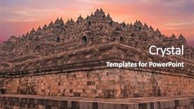  Presentation with borobudur temple - Amazing slide set having borobudur temple in central java backdrop and a tawny brown colored foreground