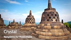  Presentation with borobudur temple - Amazing theme having borobudur temple in jogjakarta backdrop and a violet colored foreground