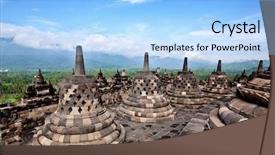  Presentation with borobudur temple - PPT layouts enhanced with borobudur temple in jogjakarta background and a light blue colored foreground