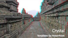  Presentation with borobudur temple - PPT theme consisting of borobudur temple java indonesia anaglyph background and a gray colored foreground