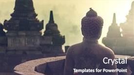  Presentation with borobudur temple - Beautiful presentation design featuring borobudur temple java indonesia backdrop and a tawny brown colored foreground