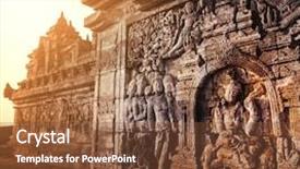  Presentation with indonesia - Presentation theme featuring borobudur temple java indonesia background and a tawny brown colored foreground