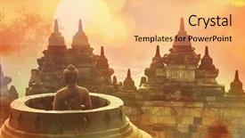 Presentation with borobudur temple - PPT layouts featuring borobudur temple java indonesia background and a yellow colored foreground