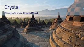  Presentation with borobudur temple - Amazing presentation design having borobudur temple morning sunrise backdrop and a light blue colored foreground
