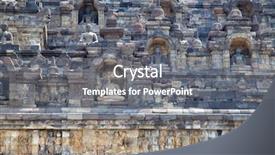  Presentation with borobudur temple - Colorful slide set enhanced with borobudur temple near yogyakarta backdrop and a gray colored foreground