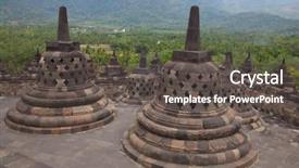  Presentation with borobudur temple - Slide deck having borobudur temple near yogyakarta background and a dark gray colored foreground