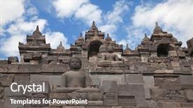  Presentation with borobudur temple - Cool new slide deck with borobudur temple near yogyakarta backdrop and a gray colored foreground