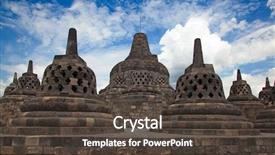  Presentation with borobudur temple - Amazing slide set having borobudur temple near yogyakarta backdrop and a dark gray colored foreground