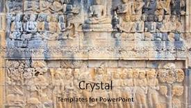  Presentation with borobudur temple - Theme having borobudur temple near yogyakarta background and a coral colored foreground