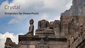  Presentation with java island - Slide deck consisting of borobudur-temple-near-yogyakarta background and a light blue colored foreground