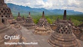  Presentation with borobudur temple - Cool new presentation design with borobudur temple near yogyakarta backdrop and a violet colored foreground