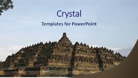  Presentation with borobudur temple - Presentation theme enhanced with borobudur temple the largest buddist background and a sky blue colored foreground