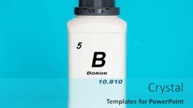  Presentation with laboratory chemical - Presentation design with boron-b-chemical-element background and a cyan colored foreground