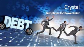  Presentation with borrowing - Slides enhanced with borrow - business concept of debt background and a ocean colored foreground