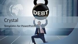  Presentation with borrowing - Amazing presentation having borrow - business concept of debt backdrop and a light blue colored foreground