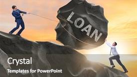  Presentation with borrowing - PPT theme featuring borrow - business concept of debt background and a dark gray colored foreground