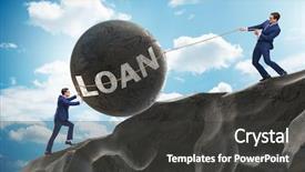  Presentation with borrowing - Presentation theme enhanced with borrow - business concept of debt background and a dark gray colored foreground