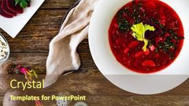  Presentation with soup - Slide set consisting of borsch-beetroots-soup-on-wooden background and a tawny brown colored foreground