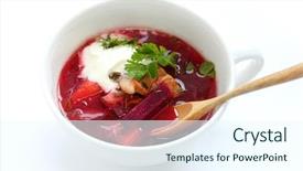  Presentation with beetroot - Presentation theme with borsch borscht russian beetroot soup background and a cool aqua colored foreground