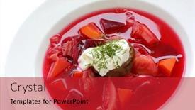  Presentation with beetroot - Audience pleasing presentation theme consisting of borsch borscht russian beetroot soup backdrop and a crimson colored foreground