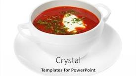  Presentation with bowl - Beautiful PPT theme featuring borscht-in-a-bowl-isolated backdrop and a white colored foreground