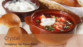  Presentation with beetroot - Presentation theme with borscht ukrainian beetroot soup closeup background and a red colored foreground