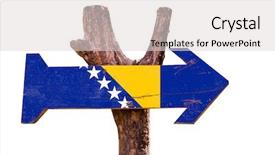  Presentation with bosnia - Cool new presentation theme with bosnia and herzegovina flag wooden backdrop and a  colored foreground