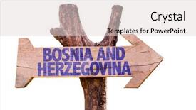  Presentation with blue aged wood sign - Theme consisting of bosnia and herzegovina wooden sign background and a  colored foreground