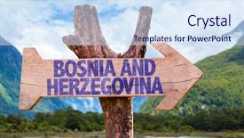  Presentation with blue aged wood sign - PPT layouts with bosnia and herzegovina wooden sign background and a  colored foreground