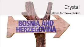  Presentation with blue aged wood sign - Amazing presentation theme having bosnia and herzegovina wooden sign backdrop and a  colored foreground
