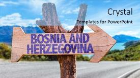  Presentation with highway road sign - PPT layouts with bosnia and herzegovina wooden sign background and a  colored foreground