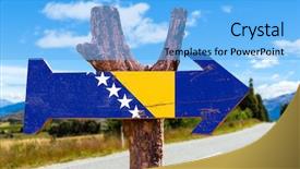  Presentation with bosnia - Cool new presentation theme with bosnia and herzegovina wooden sign backdrop and a  colored foreground