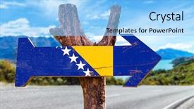  Presentation with bosnia - Slides enhanced with bosnia and herzegovina wooden sign background and a  colored foreground