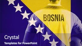  Presentation with bosnia - Presentation design enhanced with bosnia football player holding ball against bosnia national flag background and a navy blue colored foreground