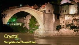  Presentation with bosnia - Slides with bosnia herzegovina - historical mostar bridge background and a tawny brown colored foreground