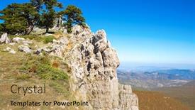  Presentation with mountain top - Cool new presentation theme with bosnian-pines-on-top backdrop and a coral colored foreground