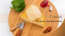  Presentation with container - PPT theme consisting of bosnian-traditional-cheese-served background and a yellow colored foreground
