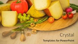  Presentation with container - Slide set consisting of bosnian-traditional-cheese-served background and a yellow colored foreground