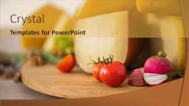  Presentation with container - Presentation theme enhanced with bosnian-traditional-cheese-served background and a yellow colored foreground