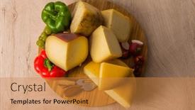  Presentation with container - PPT layouts consisting of bosnian-traditional-cheese-served background and a gold colored foreground