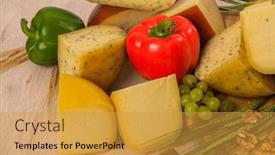  Presentation with container - Presentation design featuring bosnian-traditional-cheese-served background and a gold colored foreground