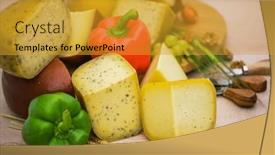  Presentation with container - Slide deck consisting of bosnian-traditional-cheese-served background and a gold colored foreground