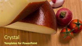 Presentation with container - PPT theme with bosnian-traditional-cheese-served background and a tawny brown colored foreground